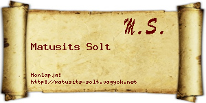 Matusits Solt névjegykártya